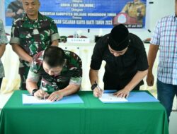 Bupati Boltim dan Dandim 1303 Bolaang Mongondow Teken MoU dan PKS untuk Karya Bakti TNI di Kecamatan Modayag