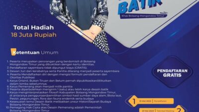 Dekranasda Boltim Akan Melaksanakan Sayembara Kerjinan Desain Batik Khas Daerah Dengan Total Hadia Jutaan Rupiah