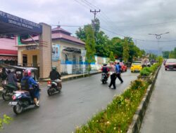 Polres Kotamobagu Gelar Patroli dan Pengaturan Lalu Lintas di Tengah Cuaca Tak Menentu