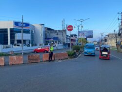 Satlantas Polres Kotamobagu Gelar Strong Point Pagi di Sekolah dan Lokasi Trouble Spot