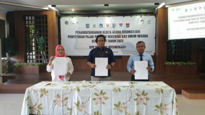 Gandeng Pemkab Bolmong dan Bolsel, KPP Pratama Kotamobagu Gelar Rekonsiliasi Penyetoran Pajak Pusat