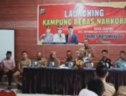 Pemerintah Kota Kotamobagu Memberikan Apresiasi kepada Polres dalam Peresmian “Kampung Bebas Narkoba”