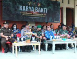 Dalam Rangka Hari Juang TNI-AD Ke-78, Kapolres Kotamobagu Hadiri Kegiatan Bersih-Bersih