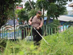 Polres Kotamobagu Gelar Kerja Bakti di Taman Makam Pahlawan Desa Mongkonai dalam Peringatan Hari Bhayangkara ke-78