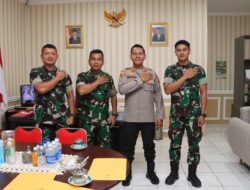 Kapolres Kotamobagu Terima Kunjungan Komandan Kompi Senapan C Yonif 713/ST