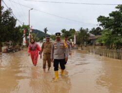 Tanggap Cepat Penanganan Bencana, Kapolres Kotamobagu Tinjau Lokasi Banjir di Desa Tanoyan Utara