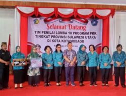 Ketua TP PKK Kotamobagu Suzanna Mokoginta Sambut Tim Penilai Lomba 10 Program PKK Tingkat Provinsi Sulut