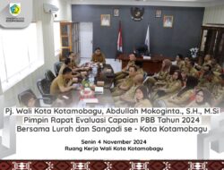 Pj. Wali Kota Kotamobagu Abdullah Mokoginta Pimpin Rapat Evaluasi Capaian PBB Tahun 2024