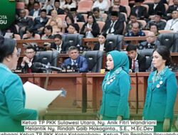 Ketua TP PKK Sulut, Ny. Anik Fitri Wandriani, Lantik Ny. Rindah Gaib Mokoginta sebagai Ketua TP PKK Kota Kotamobagu