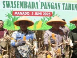 Kapolda Dan Gubernur Sulut Pimpin Panen Raya Jagung Serentak Kuartal II di Pandu Manado