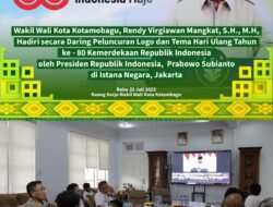 Wakil Wali Kota Kotamobagu Ikuti Peluncuran Logo dan Tema HUT ke-80 RI oleh Presiden Prabowo Secara Daring