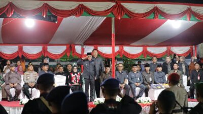 Semarak HUT ke-80 RI, Wali Kota Kotamobagu Pimpin Upacara Taptu dan Lepas Peserta Pawai Obor