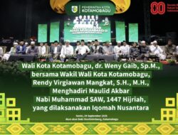 Wali Kota dan Wakil Wali Kota Kotamobagu Hadiri Maulid Akbar Nabi Muhammad SAW 1447 H yang Digelar Iqomah Nusantara