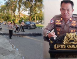 Humanis dan Sigap, Satlantas Polres Kotamobagu Bersihkan Sisa Bakar Ban Usai Aksi Damai Mahasiswa