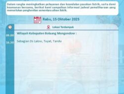 PLN UP3 Kotamobagu Lakukan Pemeliharaan Jaringan: Pasokan Listrik di Beberapa Wilayah Bolaang Mongondow Sementara Dipadamkan