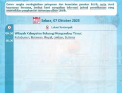 PLN UP3 Kotamobagu Umumkan Jadwal Pemeliharaan, Listrik Padam Sementara di Boltim 7 Oktober 2025