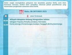 PLN Lakukan Pemeliharaan Jaringan di Bolsel, Layanan Listrik Sementara Dihentikan
