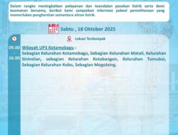 PLN UP3 Kotamobagu Lakukan Pemeliharaan Jaringan, Pasokan Listrik Sementara Dihentikan Sabtu Ini