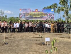 Kodim 1303/BM Gelar Penanaman Mangrove Serentak Sambut HUT ke-80 TNI di Desa Ambang II