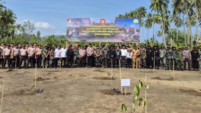 Kodim 1303/BM Gelar Penanaman Mangrove Serentak Sambut HUT ke-80 TNI di Desa Ambang II