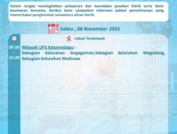 PLN UP3 Kotamobagu Lakukan Pemeliharaan Jaringan, Pasokan Listrik Sementara Dihentikan Sabtu 8 November