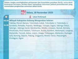 PLN Umumkan Pemadaman Terencana di Bolsel, Upaya Tingkatkan Keandalan Listrik