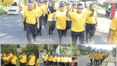 Kapolres Kotamobagu Pimpin Olahraga Pagi: Kobarkan Semangat dan Kesolidan Anggota dengan Warna Khas Polri