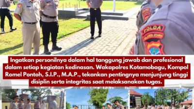 Wakapolres Kotamobagu Kompol Romel Pontoh Tegaskan Disiplin, Integritas, dan Profesionalisme Personel