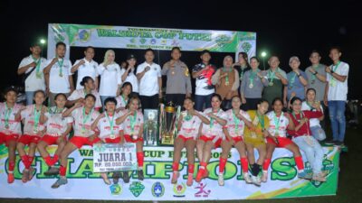 Meriah dan Penuh Antusiasme, Kapolres Kotamobagu Hadiri Penutupan Walikota Cup Sepak Bola Putri