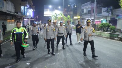 Kapolres Kotamobagu Pimpin Penyisiran Dini Hari, Euforia Tahun Baru Berakhir Aman dan Tertib