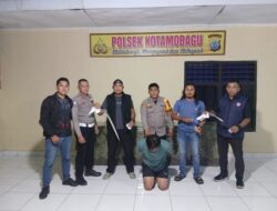 Ngamuk di Mogolaing, Pria Bawa Tiga Badik Diamankan Tim Reskrim Polsek Kotamobagu