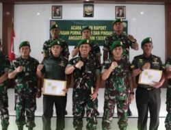 Haru dan Bangga di Aula Totabuan, Dandim 1303/Bolmong Pimpin Pelepasan Prajurit Purna Tugas dan Pindah Satuan