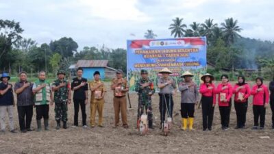 Dukung Ketahanan Pangan, Wakapolres Kotamobagu Pimpin Penanaman Jagung Serentak Kuartal I Tahun 2026 di Lolayan